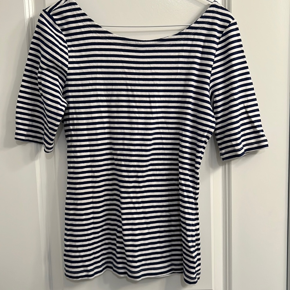 Banana Republic Navy Striped Tee M